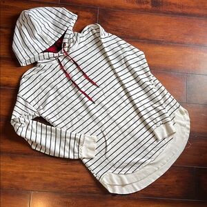 Striped Hoodie with Red Accents